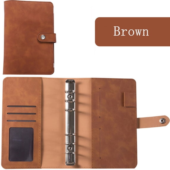 BE-TOOL PU A6 Notebook Binder Inner Paper Cover for Personal Planner Filler Paper Office School Use Brown (Binder Only)