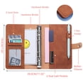 thumbnail image 1 of BE-TOOL PU A6 Notebook Binder Inner Paper Cover with Zipper Bags Personal Planner Filler Paper Denim Blue, 1 of 9