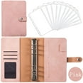 thumbnail image 1 of BE-TOOL PU A6 Notebook Binder Inner Paper Cover with Zipper Bags Personal Planner Filler Paper Pink, 1 of 9