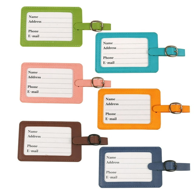 BE-TOOL PU Leather Luggage Tag Label Bag Pendant Removable Hanging Buckle for Suitcase Baggage Bag Handbag Universal