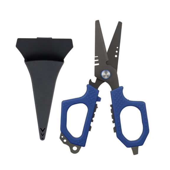 BE-TOOL Professional Fishing Line Scissor Stainless Steel Scissor with Protective Covers and Sharp Blade (Blue)