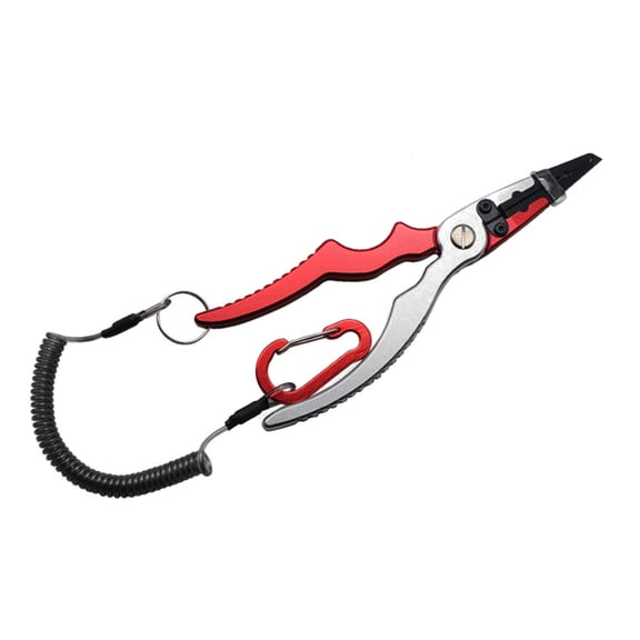 BE-TOOL Professional Multifunctional Fish Plier Safety Fishing Gripper Metal Fishing Clamp Plier (Red)