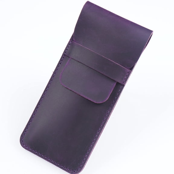 BE-TOOL Retro Leather Pen Case Pen Holder Pencil Pouch Protective with Foldable Flap Cover Handmade Gift for Men and Women