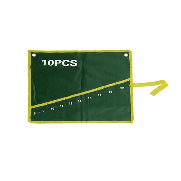 BE-TOOL Roll-up Tool Bag with 10 Pockets Oxford Cloth Spanner Storage Bag, Organizer for DIY Tools Electrician Mechanic Wrench Pliers Portable Tool Organizer Bag Green
