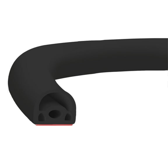 BE-TOOL Self-adhesive Silica Gel Door Sealing Flexible Strip Weather Stripping Door Seal Strip D-Shape for Kitchens Door Frame & Window Seal (0.47*0.55in, Black)