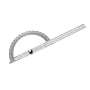 BE-TOOL Stainless Steel Protractor 0-180  Degree Measuring Ruler Round Head Angle Finder with Adjustable Arm, for Students Machinists Carpenters Silver