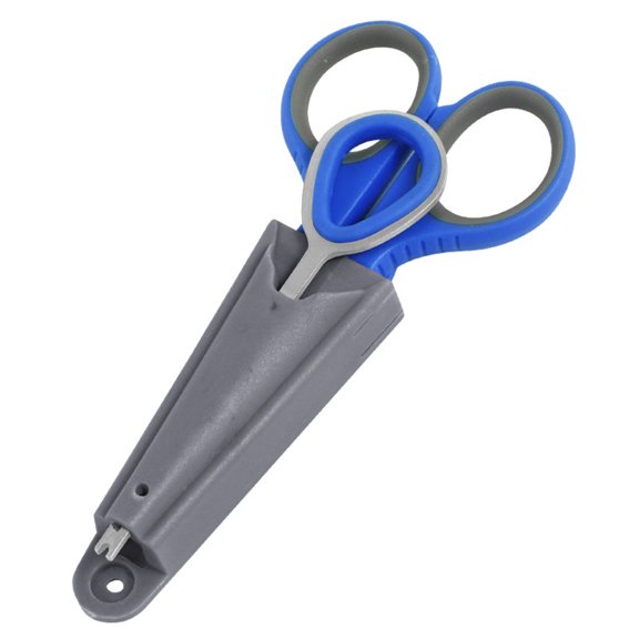BE-TOOL Stainless Steel Scissor with Hook Remover, Scissors with Hook Taker, Cutting Fishing Line Scissors (Blue With Grey)