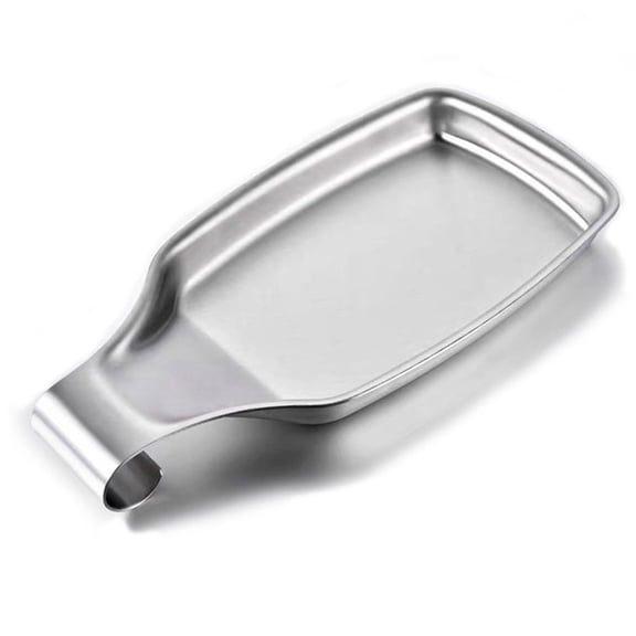 BE-TOOL Stainless Steel Spoon Rest for Spoons Ladles Spatulas Cooking Utensils Square Bottom Silver