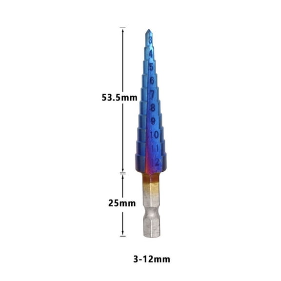 BE-TOOL Triangular/Hexagon Shank Spiral Groove Step Cone Drill High Speed Steel Cutting Holes