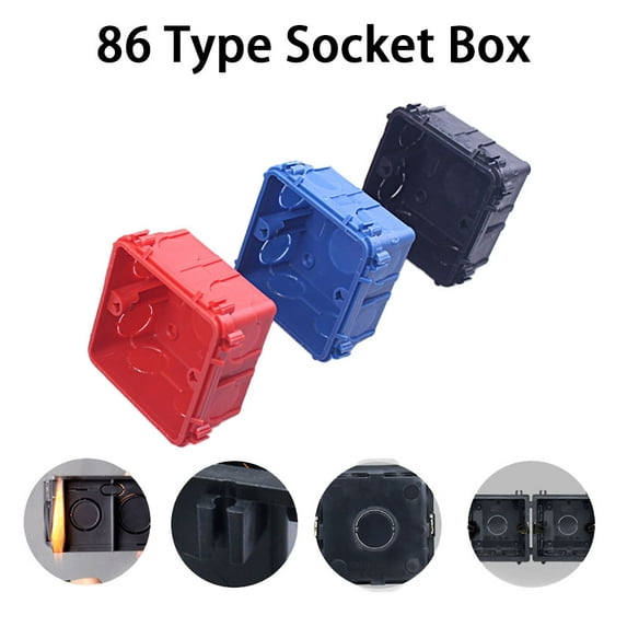 BE-TOOL Type 86 Mounting Box Switch Junction Box Red/Blue/Black 86×86mm×46mm