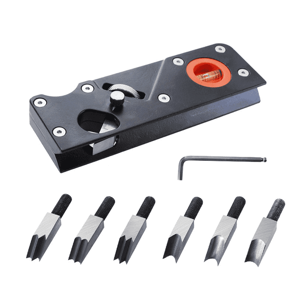 BE-TOOL Woodworking Chamfering Planer Set Adjustable Depth Planer Knife with with 7 Replacement Blades Black