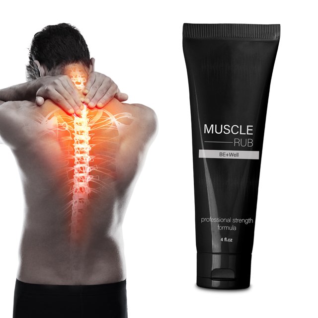 BE+WELL 4oz Muscle Rub Pain Relief Cream Professional Strength Pain, Muscle, and Arthritis