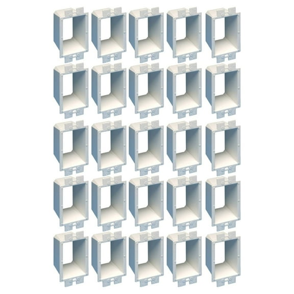 BE1-25 Electrical Outlet Box Extender, 1-Gang, White, 25-Pack