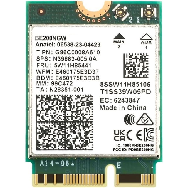 HighZer0 Electronics BE200 WiFi 7 Card | M.2 PCIe WiFi Card | Tri-Band 2.4/5/6 GHz | Up to 5.8 Gbps | Gaming WiFi Card for PC | Supports Bluetooth 5.4 & Intel PCs with Windows 10/11 | BE200NGW