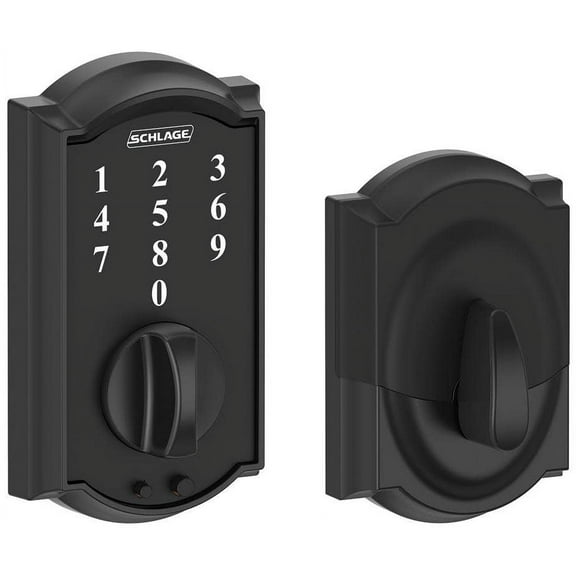 BE375CAM622 12-321 10-116 Camelot Touch Keyless Deadbolt - Matte Black