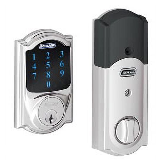 BE469ZPCAM625 12-342 10-116 Camelot Connect with Alarm Deadbolt - Polished Chrome