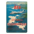 thumbnail image 1 of BEA Airspeed Ambassador - Elizabethan Class Service - British European Airways - Vintage Airline Travel Poster c.1952 - 8 x 12 inch Vintage Wood Art Sign, 1 of 4