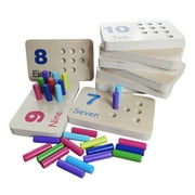 BEACENOV Montessori Wooden Educational Toy Counting & Number Board, Learning 1-10 Math Number, Preschool Activity for Toddlers, Toddler Learning Toys