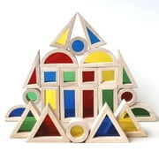 BEACENOV Rainbow Blocks for Toddler,Wooden Sensory Building Toys,Colorful Building Stacking Blocks for Kids, Montessori Educational Toys for Toddler Boys Girls Age 2-6