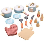 BEACENOV Wooden Toddler Kitchen Toys - Toddler Cooking Set,Kids Play Kitchen Accessories,Toddler Kitchen Playset Wood Pots and Pans Toys,Montessori Pretend Play Toys for Baby Boys Girls