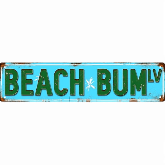 BEACH BUM LV Metal Sign 16*4 Inches Beach Vacation Las Vegas Decor