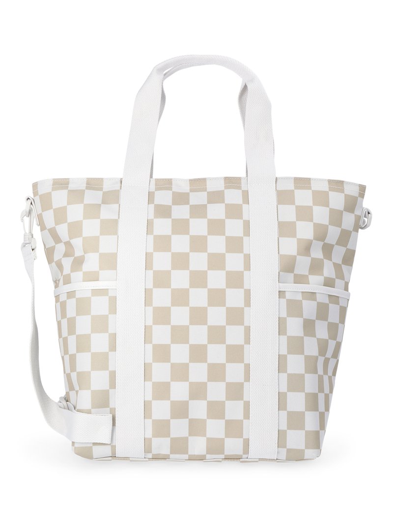 holiday ONLINE LIMITED CHECK TOTE BAG新品 No Boundaries Women's Beach Insulated Tote Bag, Tan Checker