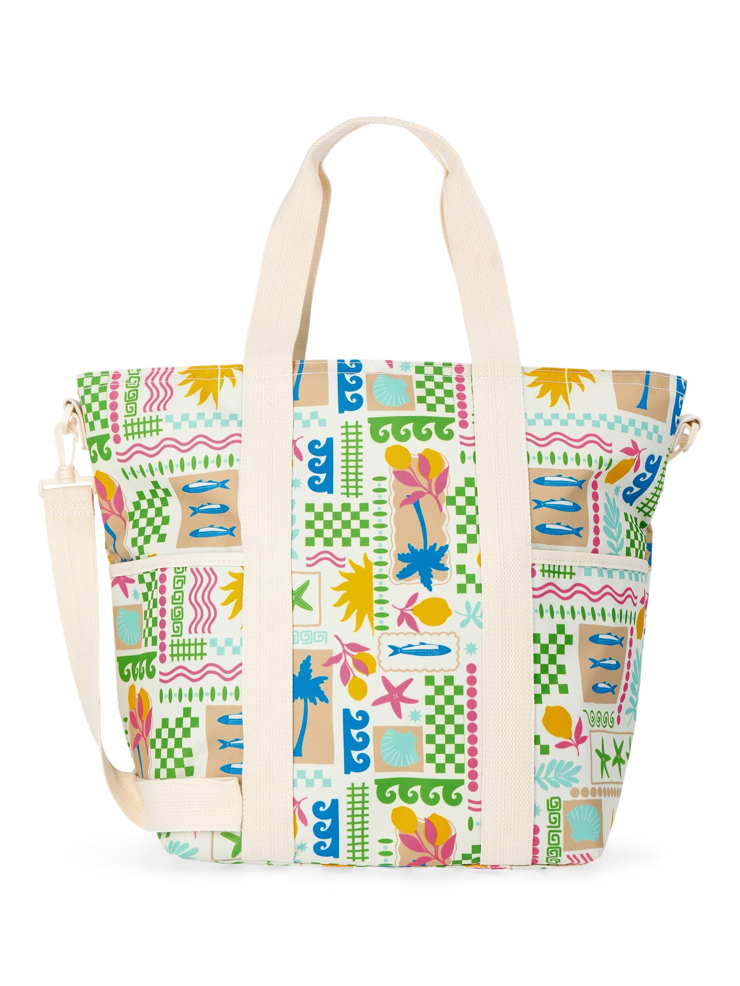 No Boundaries Women's Beach Insulated Tote Bag, Multi Coastal