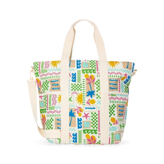 No Boundaries Women's Beach Insulated Tote Bag, Multi Coastal