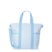 Women's Beach Insulated Tote Bag, Sky Pin Stripe