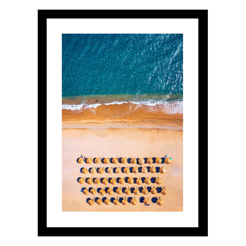 Beach Umbrellas Aerial View Framed Print for Kids Room