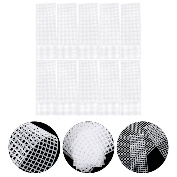 BEADCEST 10Pcs Bag Diy Grid Sheet White Plastic Mesh for Crochet Purse Making Grid 31.5X15X0.1Cm