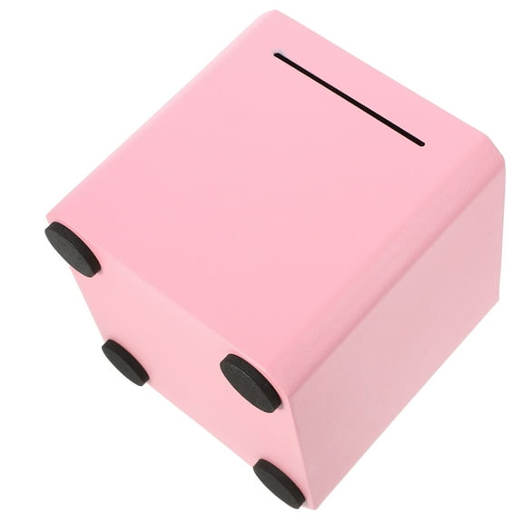 BEADCEST 1Pack Pink Cube Piggy Bank Stainless Steel Money Saving Box For Adults Home Use