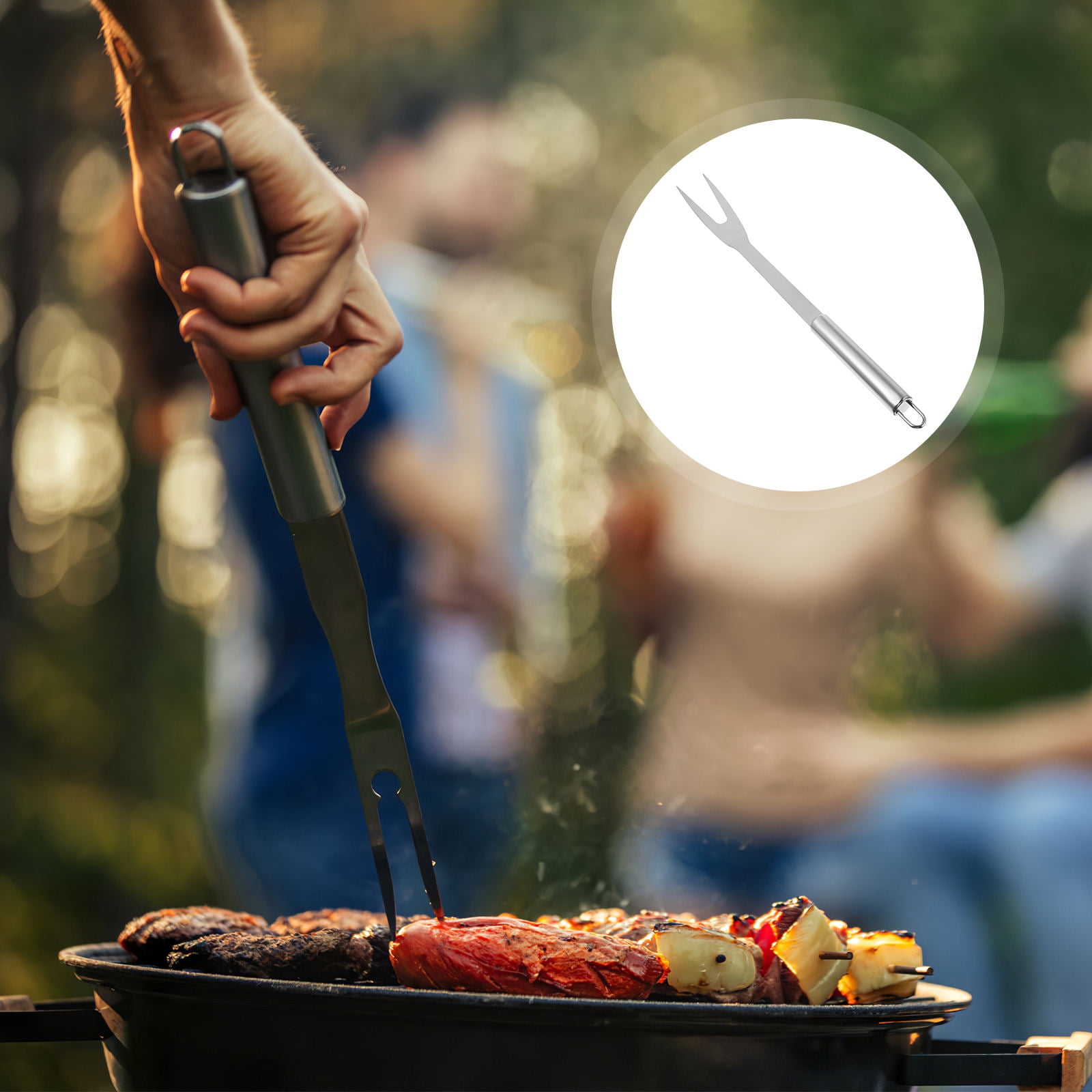 Flork Cooking BEADCEST 1Set Meat Fork Stainless Steel Barbecue Forks With Fishing ...