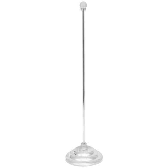 BEADCEST 1Set Standing Flag Pole with Base for Parties and Holidays Silver 11.8x3.1in