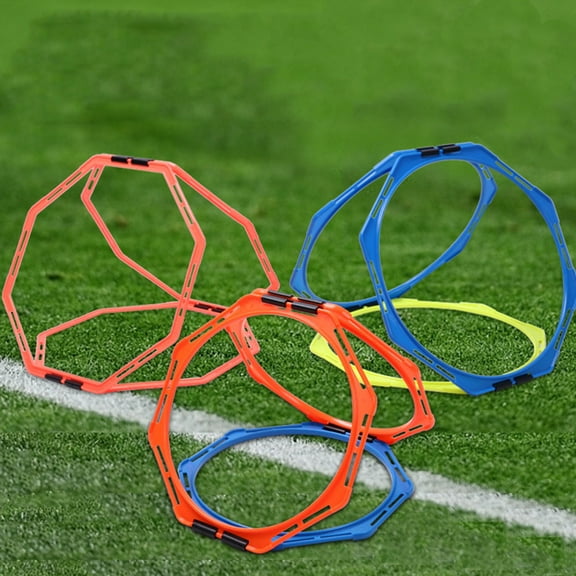 BEADCEST 4Pcs Agility Rings for Soccer Training Orange Color PP Material for Athletes