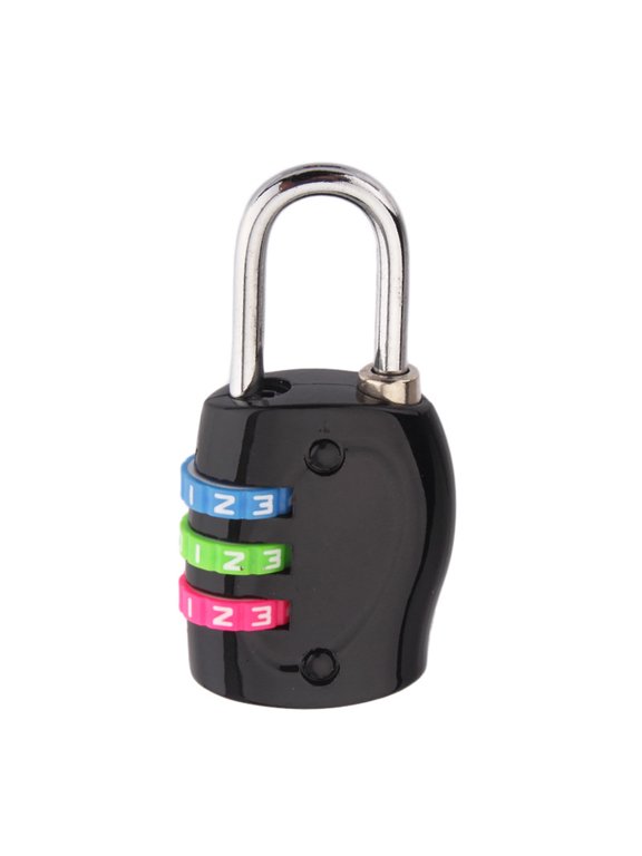 Backpack Combination Lock Black, 3-Digit Design, Durable, Convenient for Travel