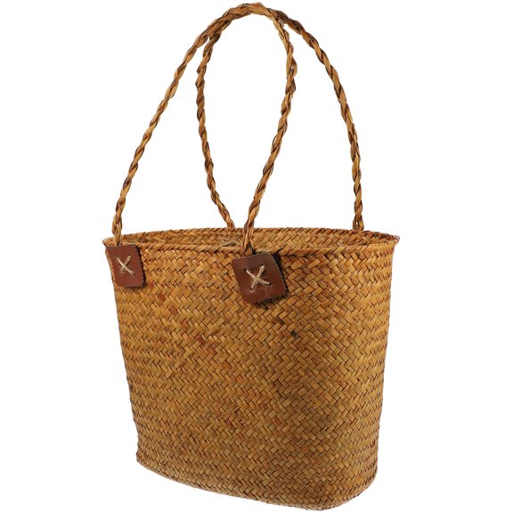 BEADCEST Rustic Handmade Picnic Basket with Handles for Convenient Storage