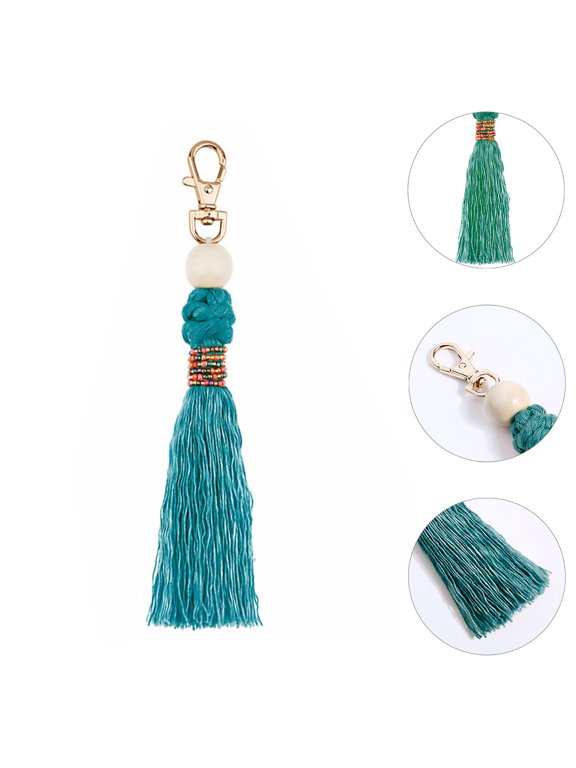 Hand-woven Key Chain Bag Pendant Tassel Hanging Ornament Blue