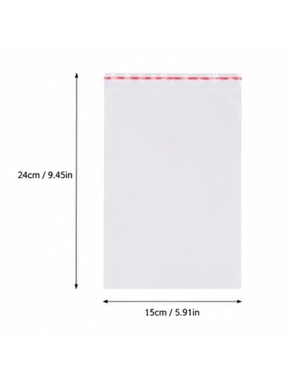 100pcs Self Adhesive Cellophane Bags Opp Multi Purpose Resealable