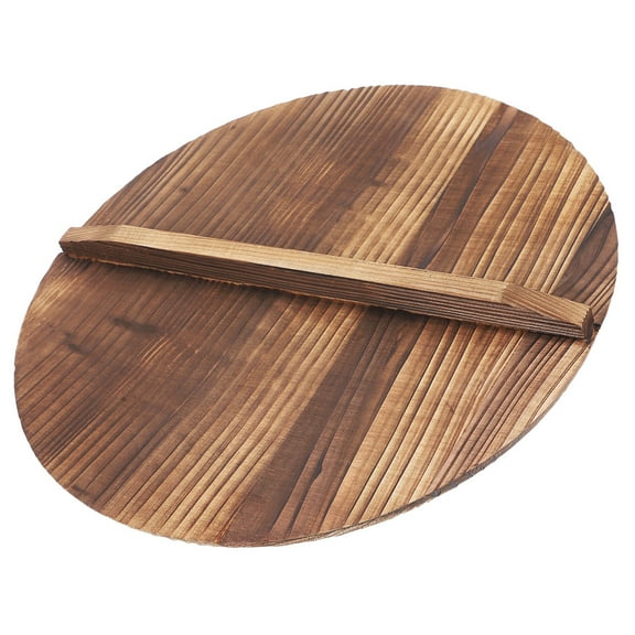 BEADCEST Wood Wok Lid Square Brown 24.00X24.00X0.63In Anti-Scalding 1 Piece For Cooking Pots