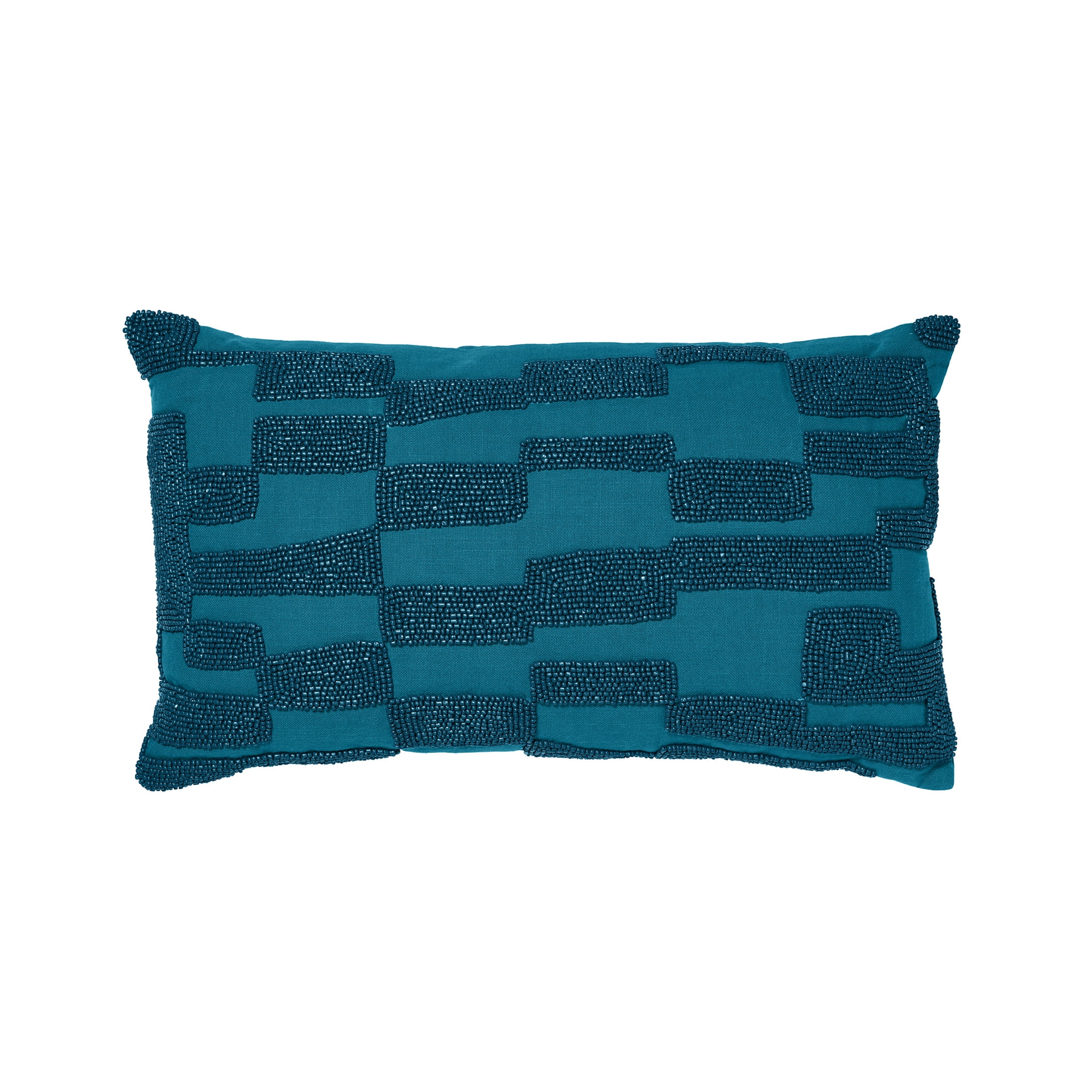 Temi Coker for Walmart Beaded Decorative Pillow, 14" x 24", Blue