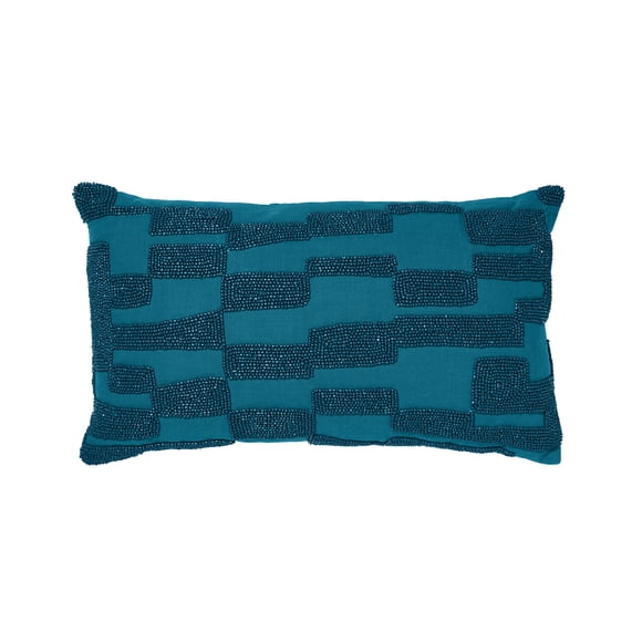 Temi Coker for Walmart Beaded Decorative Pillow, 14" x 24", Blue