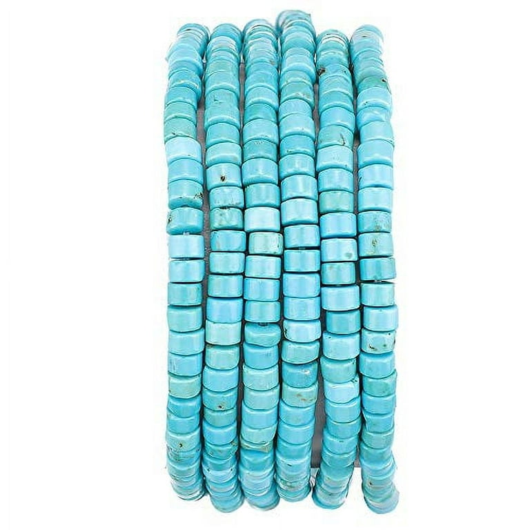BEADIA Natural Blue Turquoise Spacer Beads Caps Loose Semi Gemstone for  Beading Jewelry Making 4mmx2mm 38cm 