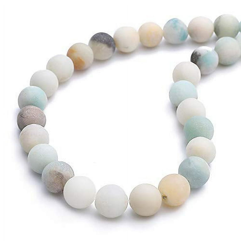 BEADIA Natural Matte ite Jade Stone Round Loose Semi Gemstone Beads  for Jewelry Making 6MM 61PCS 