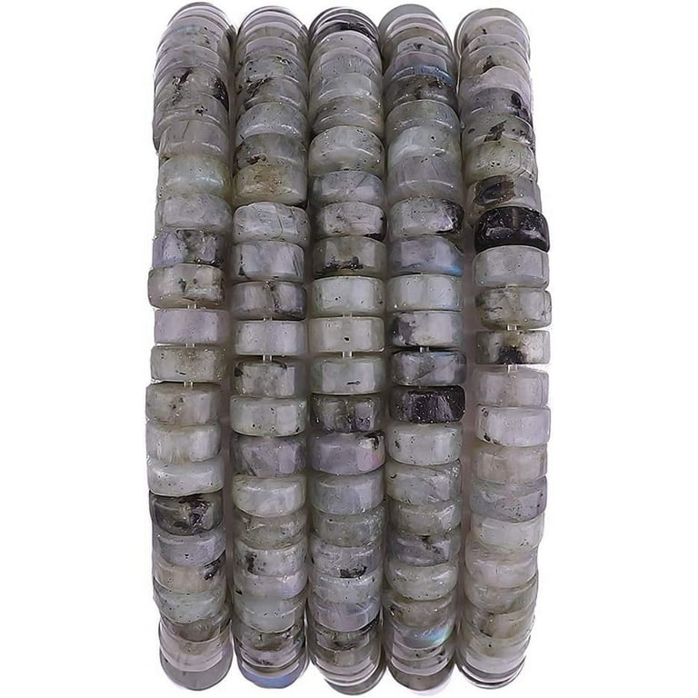 BEADIA Natural Spectrolite Spacer Beads Caps Loose Semi Gemstone