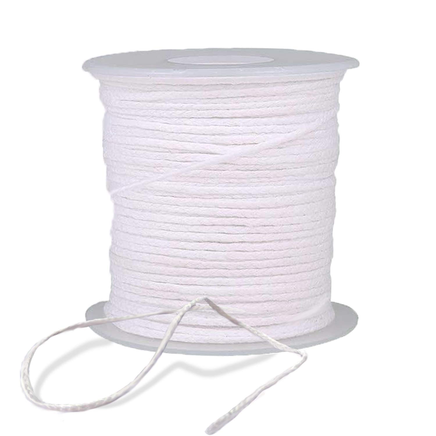 BEADNOVA Braided Candle Wick Spool 200 ft Cotton Candle Wick Roll Core