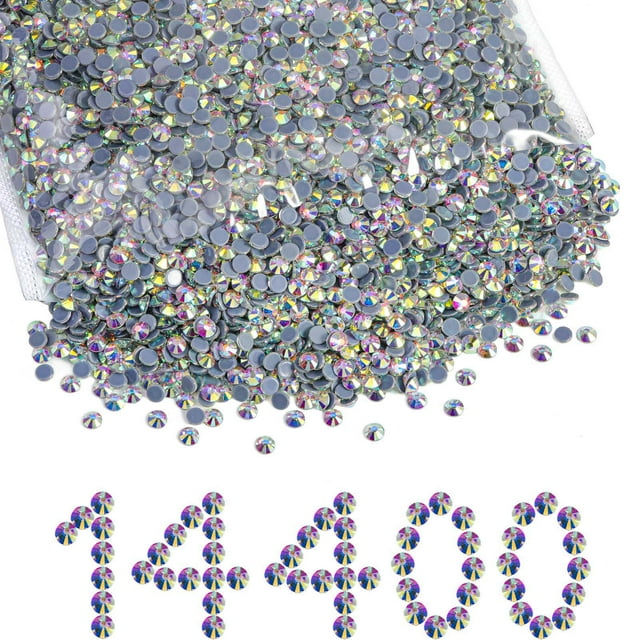 BEADSLAND 14400PCS Hotfix Rhinestones Bulk for Crafts DIY, Crystal AB, SS16