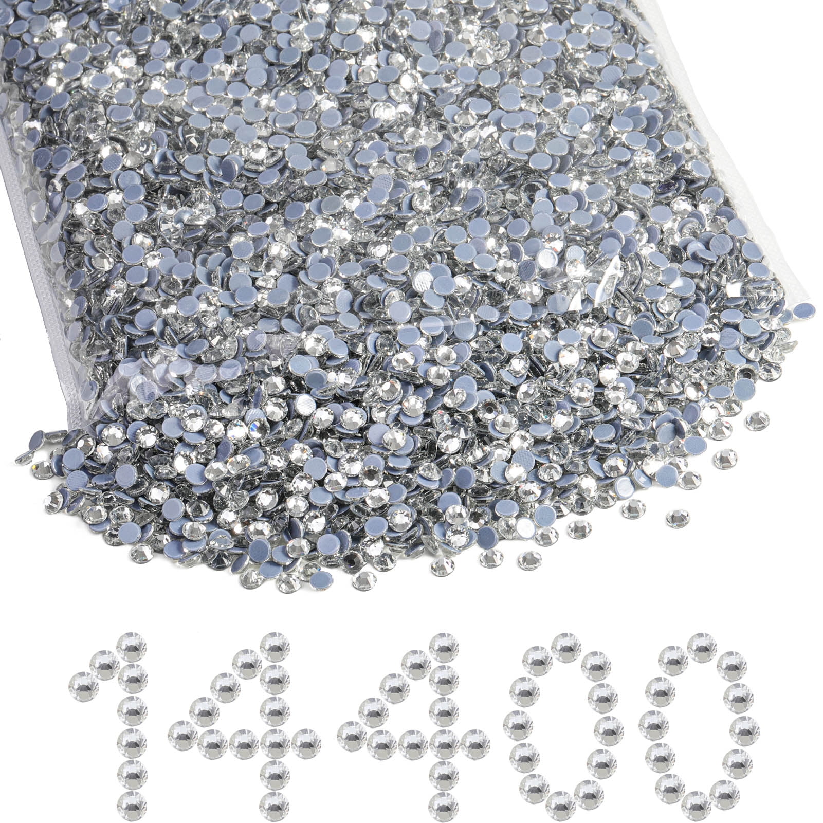 New ThreadNanny Czech Quality 10gross (1440pcs) Hotfix Rhinestones Crystals - 5mm/20ss, Navy Blue (Saphire) Color