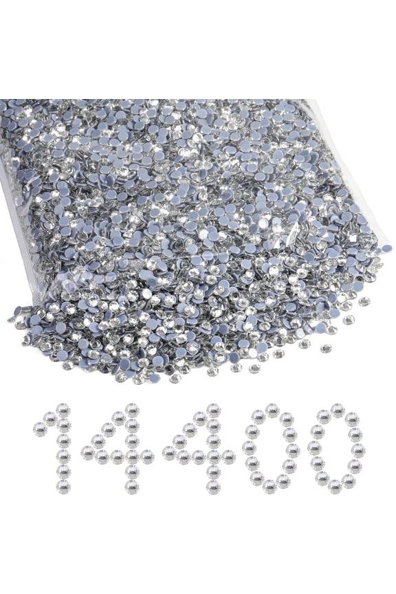 14400PCS Hotfix Rhinestones Bulk for Crafts DIY, Crystal, SS10