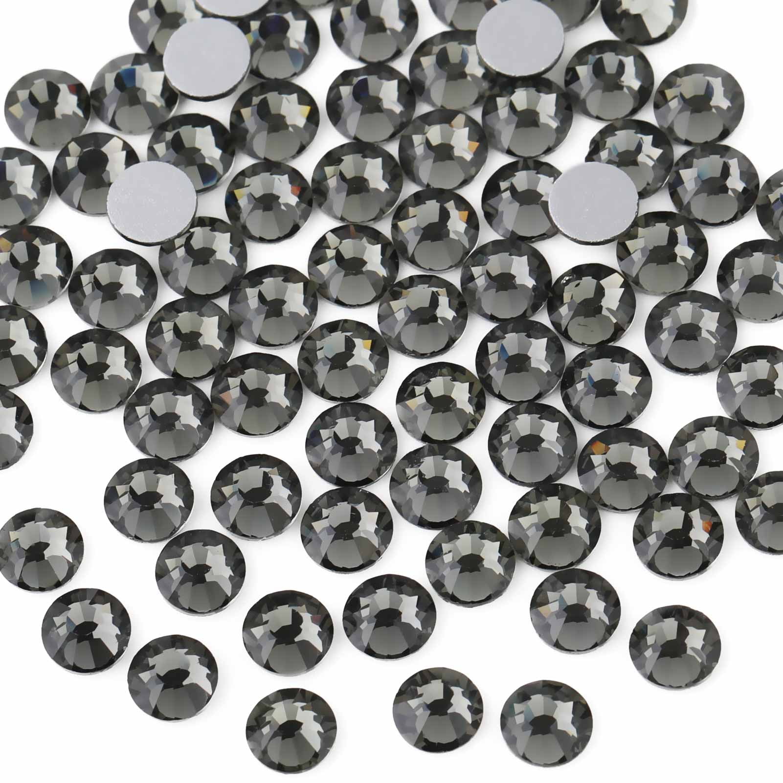 BEADSLAND 2880PCS Black Diamond Rhinestones, Flatback Crystal ...